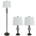 thumbnail image 1 of Lavish Home Set of 3 Floor and Table Lamps for Living Room or Entry, Bronze, 1 of 8