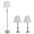 thumbnail image 1 of Lavish Home Set of 3 Lighting Set with 2 Table and 1 Floor Lamp (Silver), 1 of 6