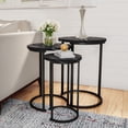 thumbnail image 1 of Lavish Home Set of 3 Round Nesting Tables for Living Room (Black Marble), 1 of 8