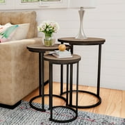Lavish Home Set of 3 Nesting Tables - Round Side Tables for Living Room