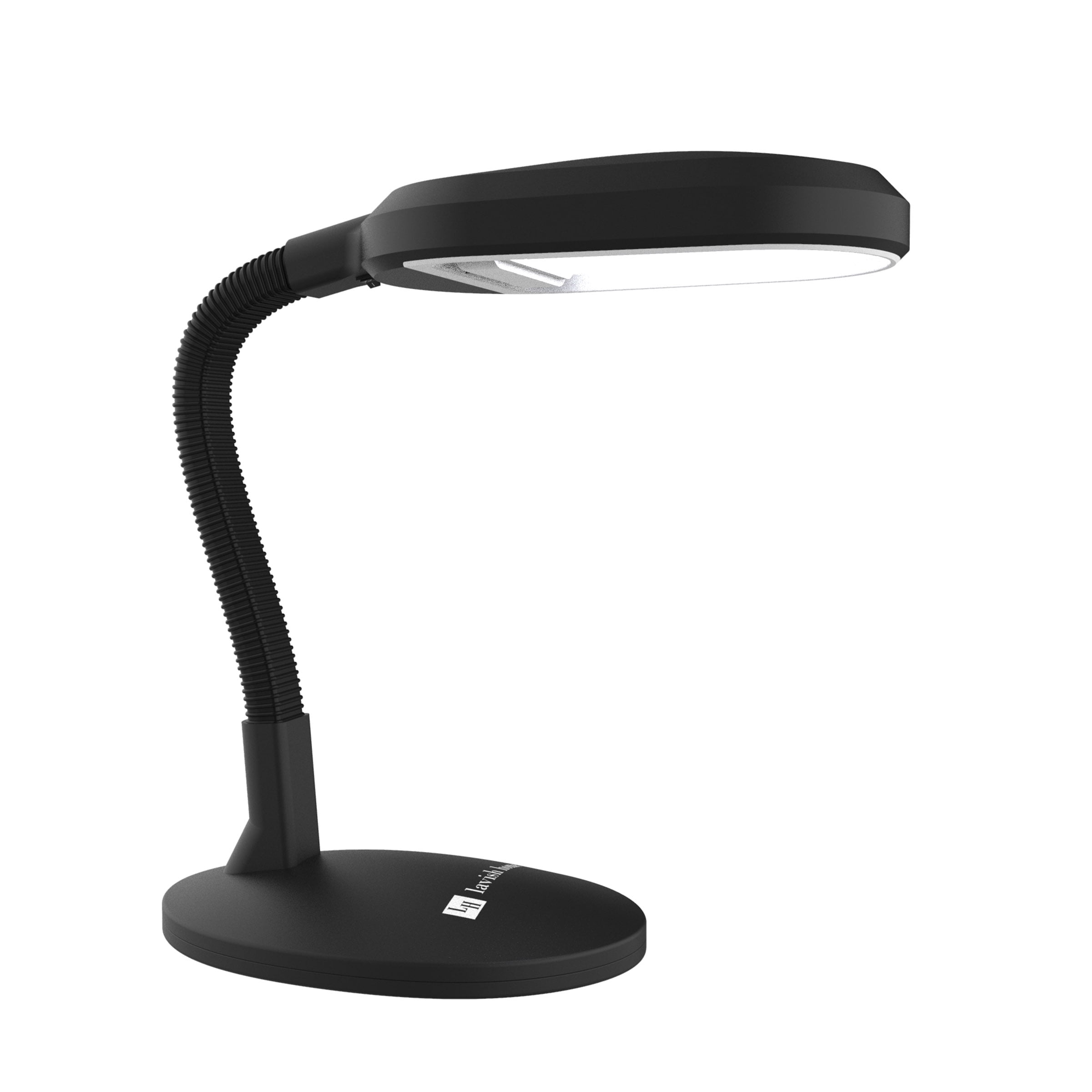 Lavish Home Sunlight Desk Lamp with Gooseneck for Reading or Sewing, Black  