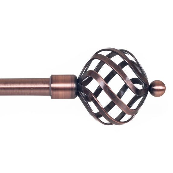 Lavish Home Twisted Sphere Curtain Rod -. 75 inch - Copper