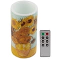 thumbnail image 1 of Lavish Home Van Gogh Sunflowers Battery-Operated LED Candle with Remote, 1 of 8