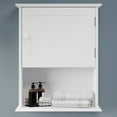 thumbnail image 1 of Lavish Home Wall-Mounted Storage Cabinet with Open Shelf, White, 1 of 6