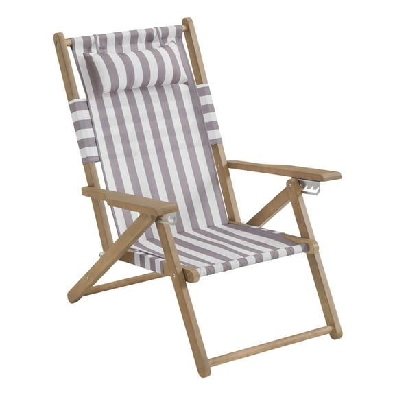 Lavish Home Weather-Resistant Folding Beach Chair with Carry Straps (Brown)