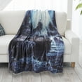 thumbnail image 1 of Somerset Home Wolf Pattern Hypoallergenic Fleece Sherpa Throw Blanket, 1 of 6
