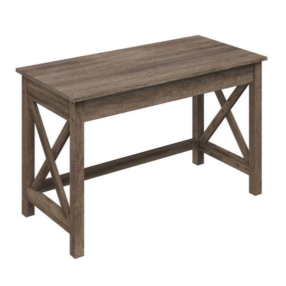 Lavish Home Lavish Home 47 in. Writing Desk - Work Desk with X-Pattern Legs for Office, Bedroom, Computer, or Craft Table, Tan Wood Finish
