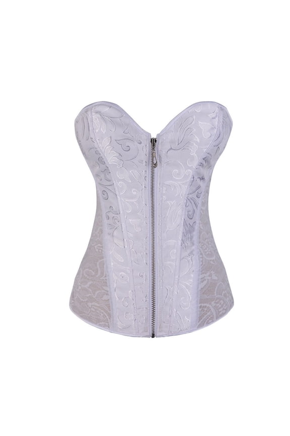 Lavish Lace Corset Tops for Women. Lingerie, Bustier, Burlesque, and Plus Size Boned Cincher - Zip and Lacing