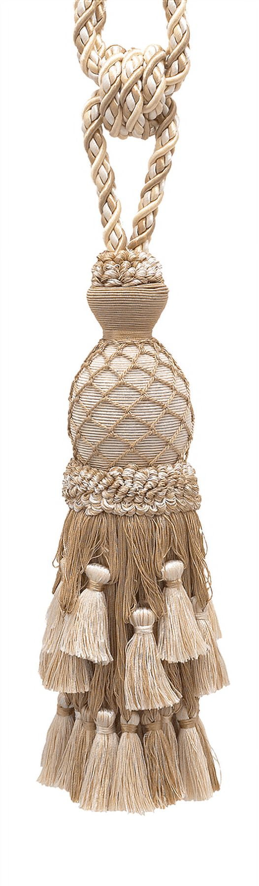 Lavish Large Curtain & Drapery, Hand Crafted Tassel Tiebacks, Tassel