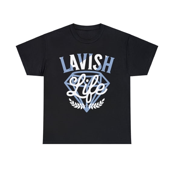 Lavish Life Retro Blue Grey Sneaker Tee Shirt Black