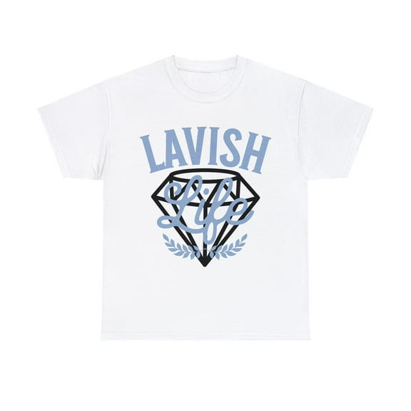 Lavish Life Retro Blue Grey Sneaker Tee Shirt White
