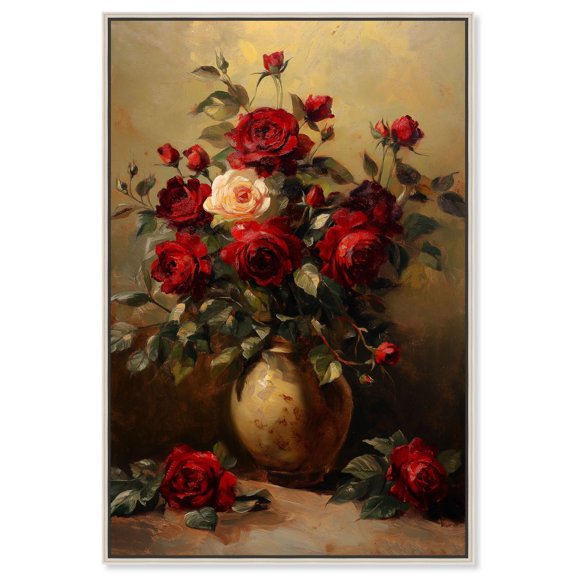 Lavish Lily Lament Canvas Romantic Floral Art by Art Remedy, Silver Frame, 36 x 54