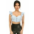 thumbnail image 1 of Lavish Lt Blue Eyelet Underwire Bustier Top w/Removable Ruffle Sleeves, 1 of 4