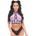 thumbnail image 1 of Lavish Lt Purple Mesh Underwire Cincher w/Built In Halter Top, 1 of 5