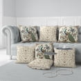 thumbnail image 1 of Lavish Peacock Indoor/Outdoor Pillow in Beige 16x16, 1 of 5