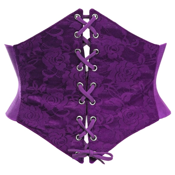 Lavish Plum Lace Corset Belt Cincher