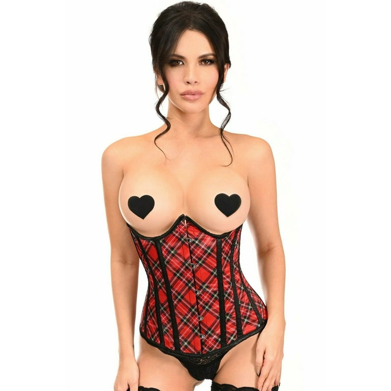 Red open bra corset with steel boned – corsetpv