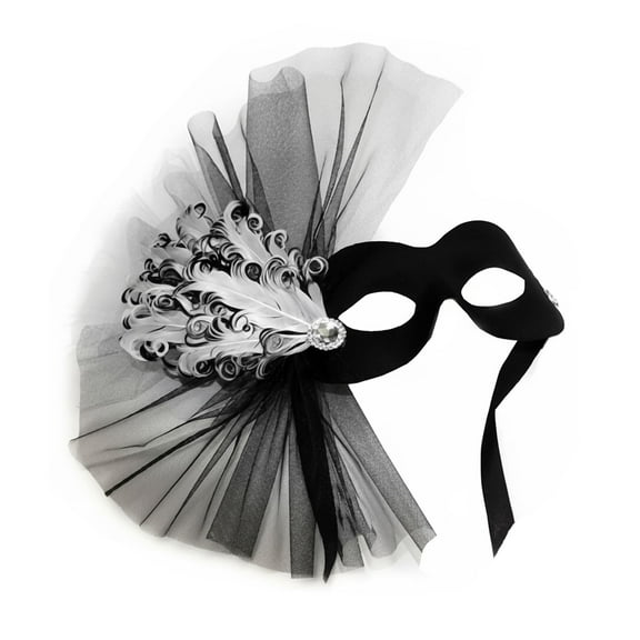 Lavish Soiree - Black/White Adult Costume Mask