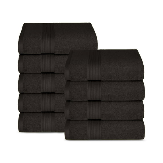 Lavish Touch 100% Cotton 650 GSM Hydrospun Pack of 9 Face Towels Charcoal