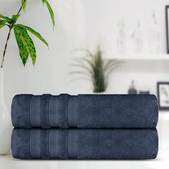 Lavish Touch 100% Cotton 700 GSM Ultima Pack of 2 Bath Sheets - Mezzanotte Blue