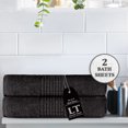 thumbnail image 1 of Lavish Touch 100% Egyptian 2 Ply Cotton 700 GSM Mosaic Pack of 2 Bath Sheets Granite, 1 of 6