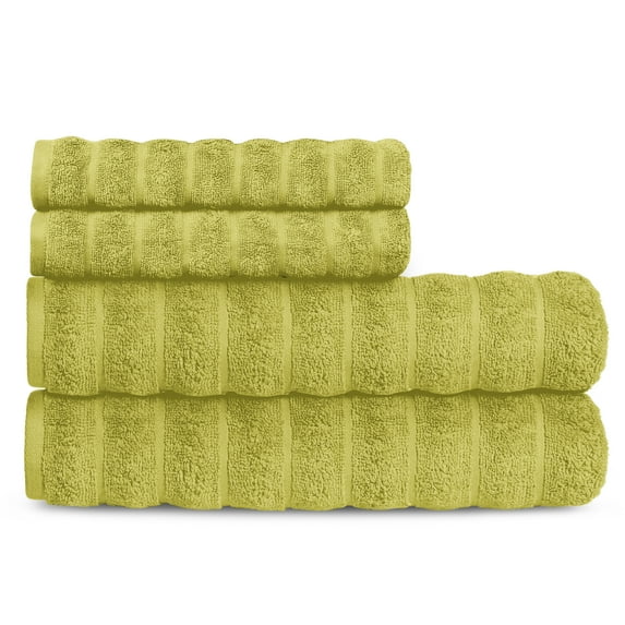 Lavish Touch 2 ply Long Staple Cotton Turkish Weave Towel set of 2 bath and 2 hand towels Green