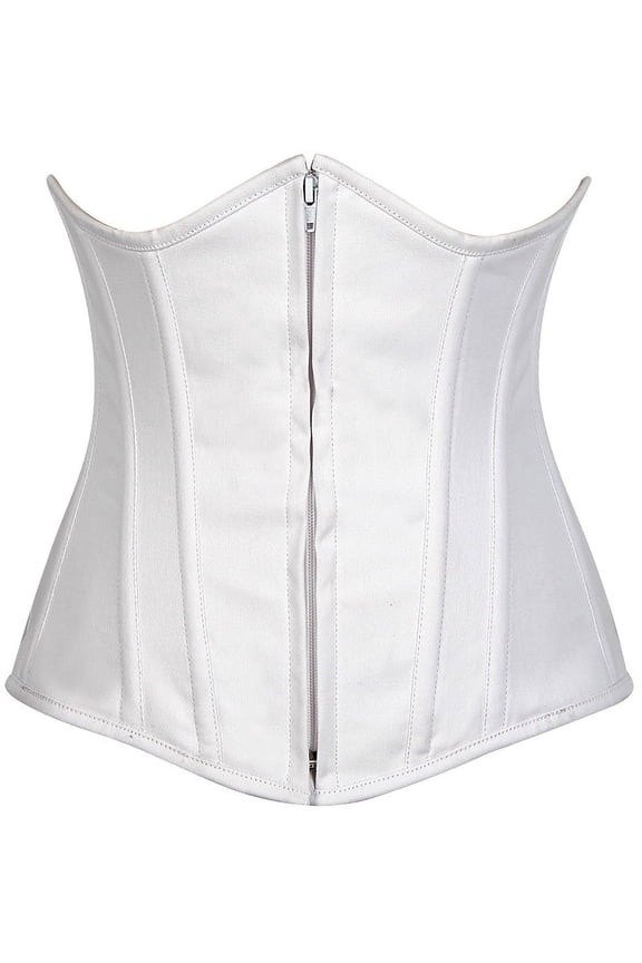 Lavish White Cotton Underbust Corset