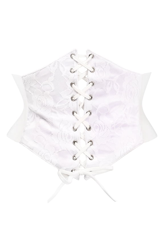 Lavish White Lace Corset Belt Cincher