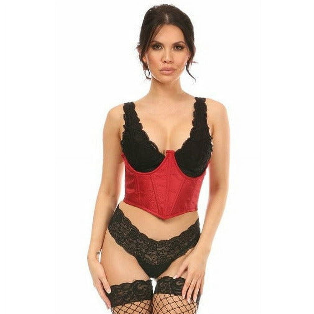 Lavish Black Patent Open Cup Underwire Waist Cincher