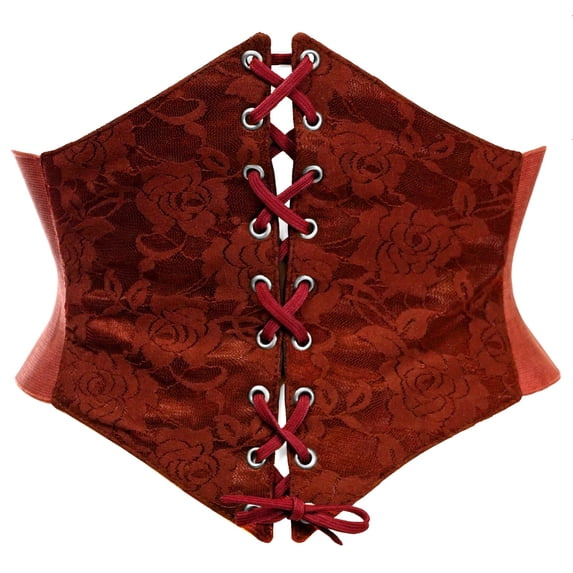 Lavish Wine Lace Corset Belt Cincher