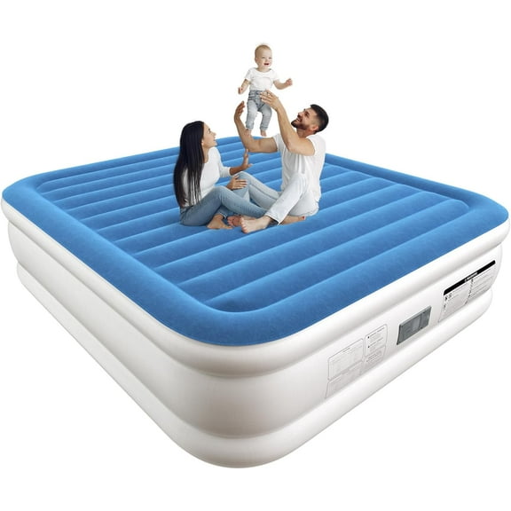 Lavisx King Air Mattress 20 Inches High King Air Bed Mattress with Built in Pump 1 Button to Start Inflate Deflate 3 Mins Fast Self Inflating Air Mattress Suitable Indoor Outdoor