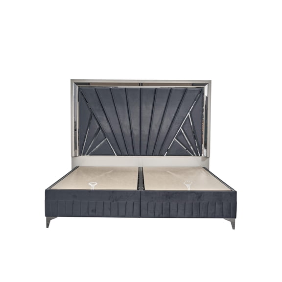 Lavita Contemporary Style Queen Size Bed made with Wood in Black & Gold