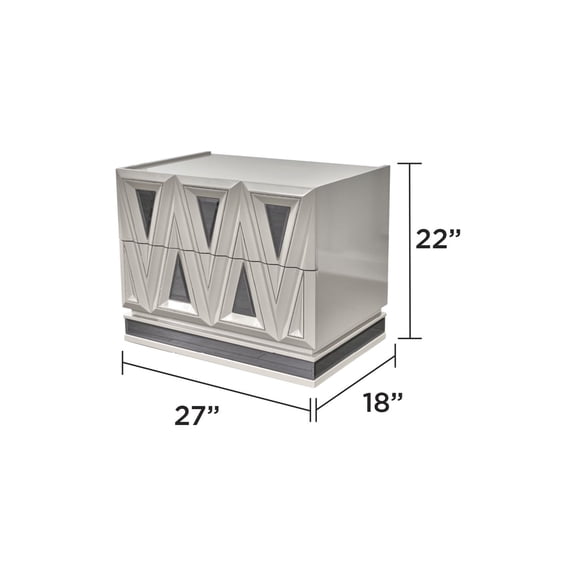 Lavita Modern & Contemporary Style 2-Drawer Night stand Made with Wood and Gold Accents in River Sand Grey same asG150109278 (NJ inventory)