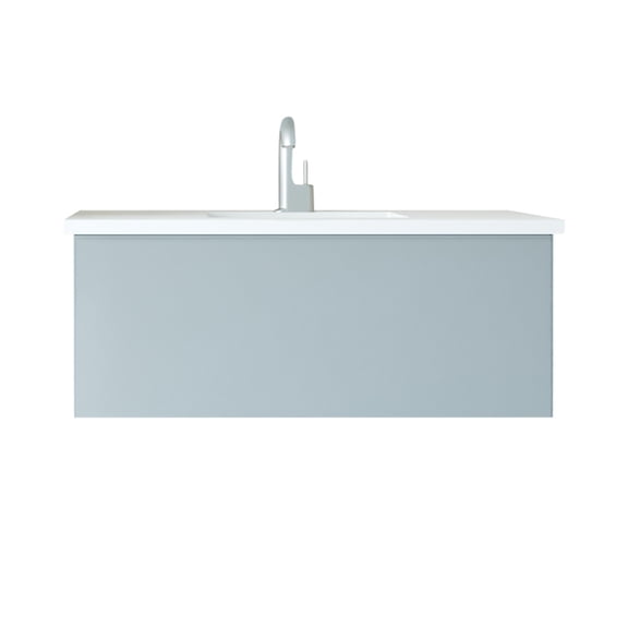 Laviva 313VTR-42FG-MW 42" Fossil Grey Vanity with VIVA Stone Solid Surface Top