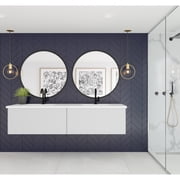 Laviva 313VTR-72DCW-MW 72" Cloud White Double Sink Vanity with VIVA Stone Top