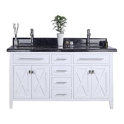 Laviva Wimbledon 60" Wood Cabinet with Marble Countertop in White/Black