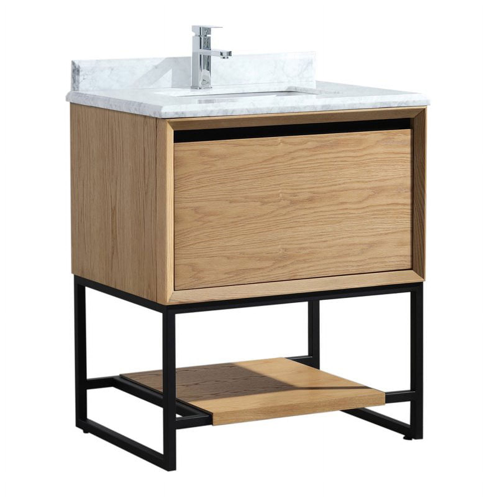 Laviva Alto 30" Wood Cabinet with Marble Countertop in California White Oak