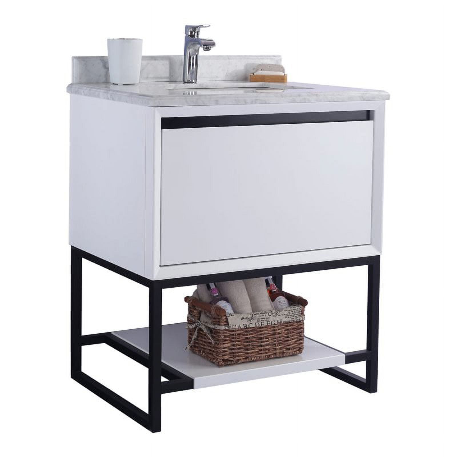 Laviva Alto 30" Wood Cabinet with Marble Countertop in White