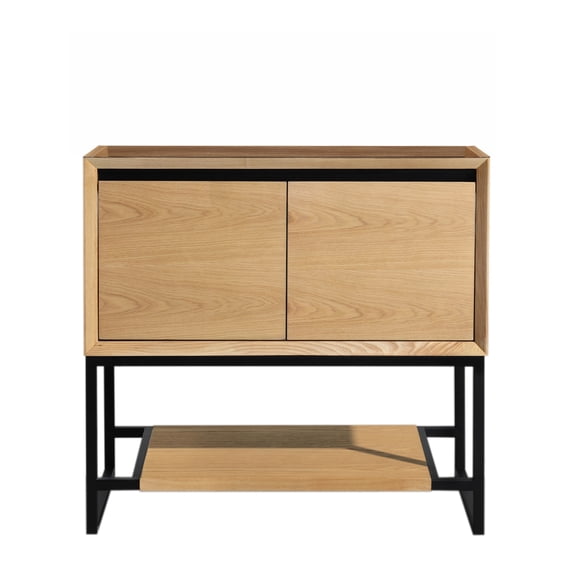 Laviva Alto 36" Oak Wood and Stainless Steel Cabinet in California White Oak