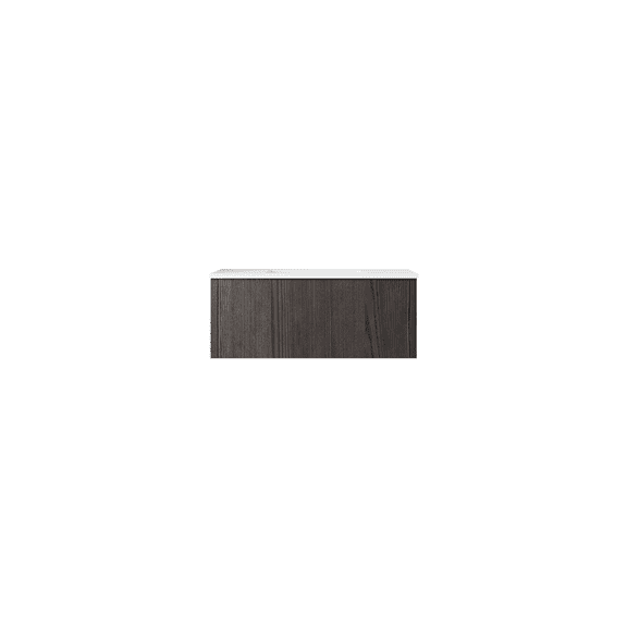 Legno 36" Carbon Oak Bathroom Vanity with Matte White VIVA Stone Solid Surface Countertop