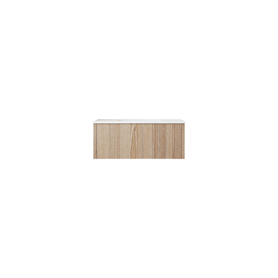 Legno 36" Weathered Grey Bathroom Vanity with Matte White VIVA Stone Solid Surface Countertop