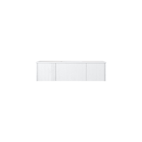 Legno 54" Alabaster White Bathroom Vanity with Matte White VIVA Stone Solid Surface Countertop