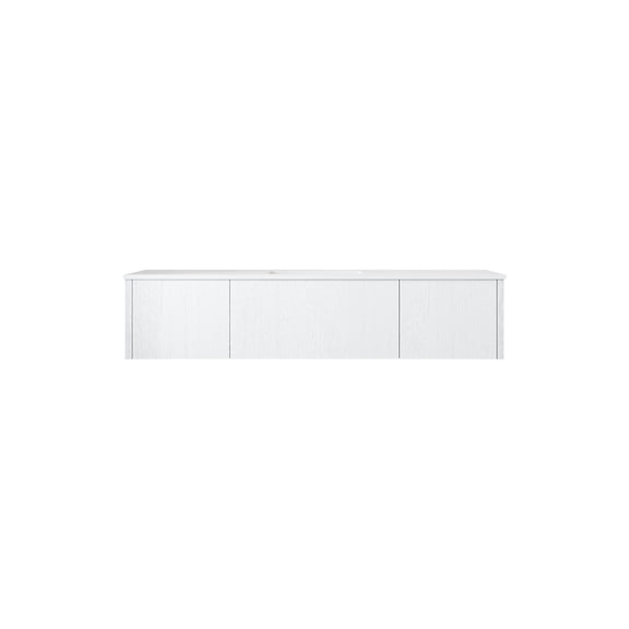 Legno 66" Alabaster White Bathroom Vanity with Matte White VIVA Stone Solid Surface Countertop