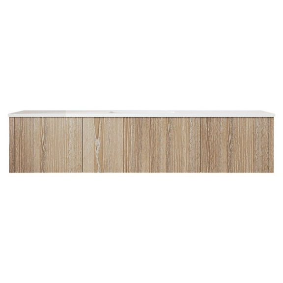 Laviva Legno 66" Weathered Grey Bathroom Vanity Matte White