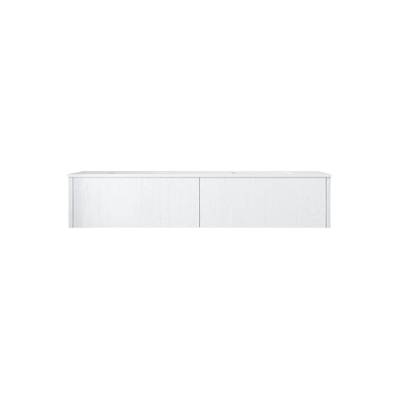 Legno 72" Alabaster White Double Sink Bathroom Vanity with Matte White VIVA Stone Solid Surface Countertop