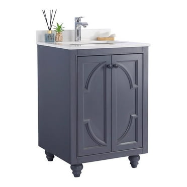 Laviva Odyssey 24" Wood Cabinet with Quartz Countertop in Maple Gray