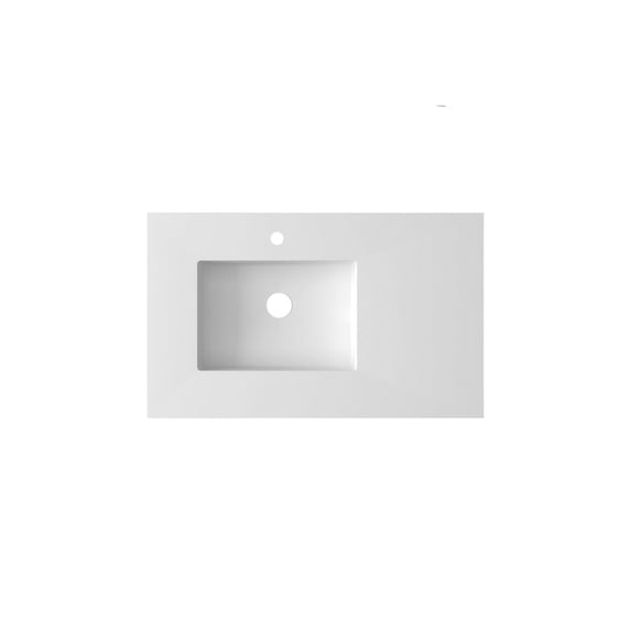 VIVA Stone 36" Left Sink Matte White - Solid Surface Countertop