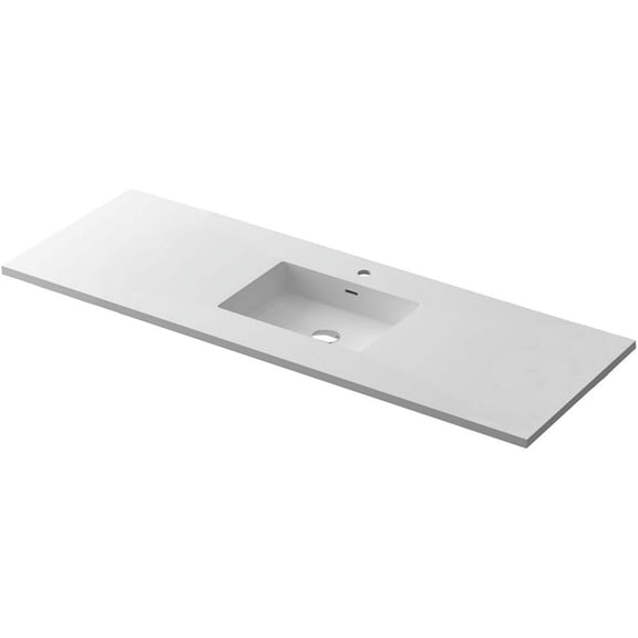 Laviva Forever 60" Modern VIVA Stone Countertop with Single Sink in Matte White