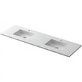 thumbnail image 1 of Laviva 313SQ1HSS-72D-MW 5.9 x 22 x 72 in. Forever Viva Stone Matte White Solid Surface Countertop with Double Integrated Sink, 1 of 3