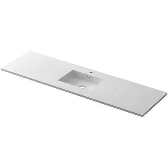 Laviva VIVA Stone 72" Single Sink Matte White - Solid Surface Countertop